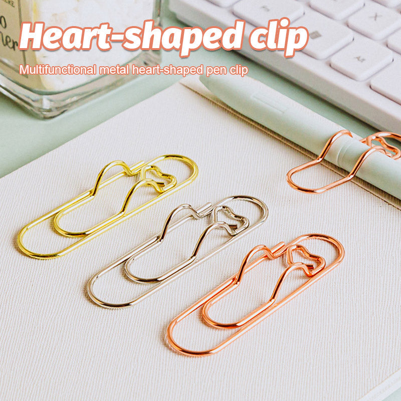 Multifunctional Metal Heart Pen Clip