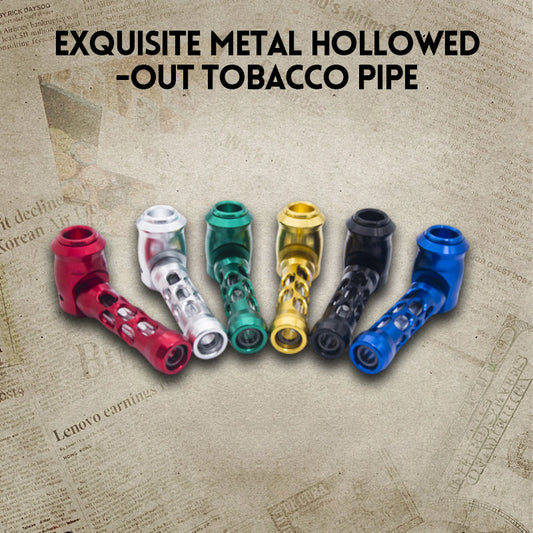 Exquisite Metal Hollowed-Out Tobacco Pipe