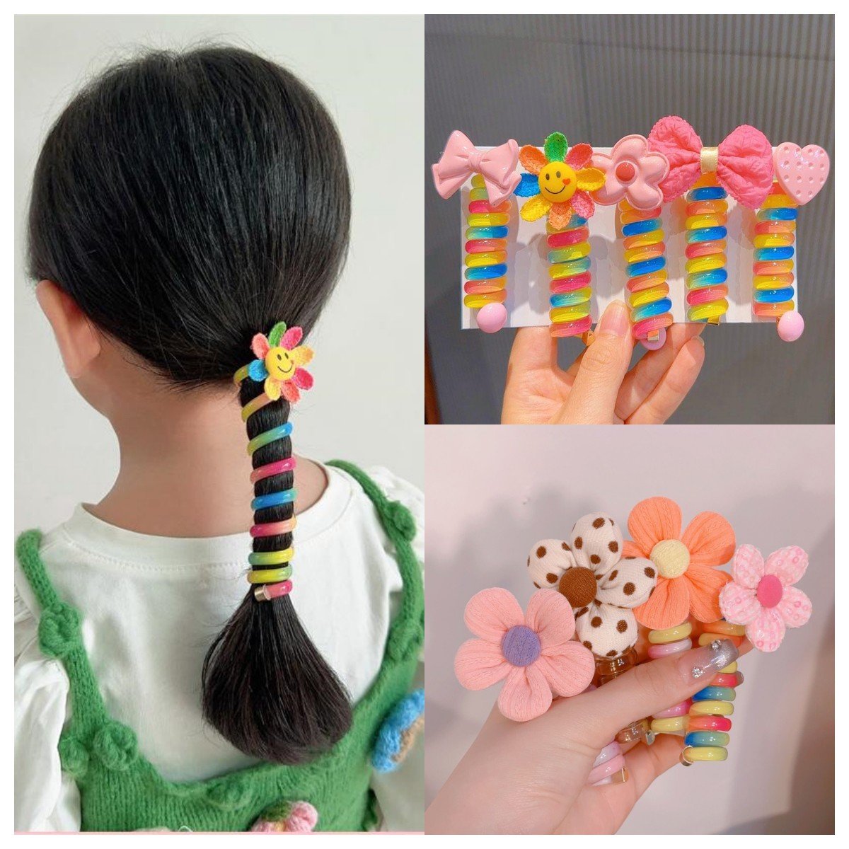 🌞Hot Summer Sale🎁Colorful Telephone Wire Hair Bands for Kids