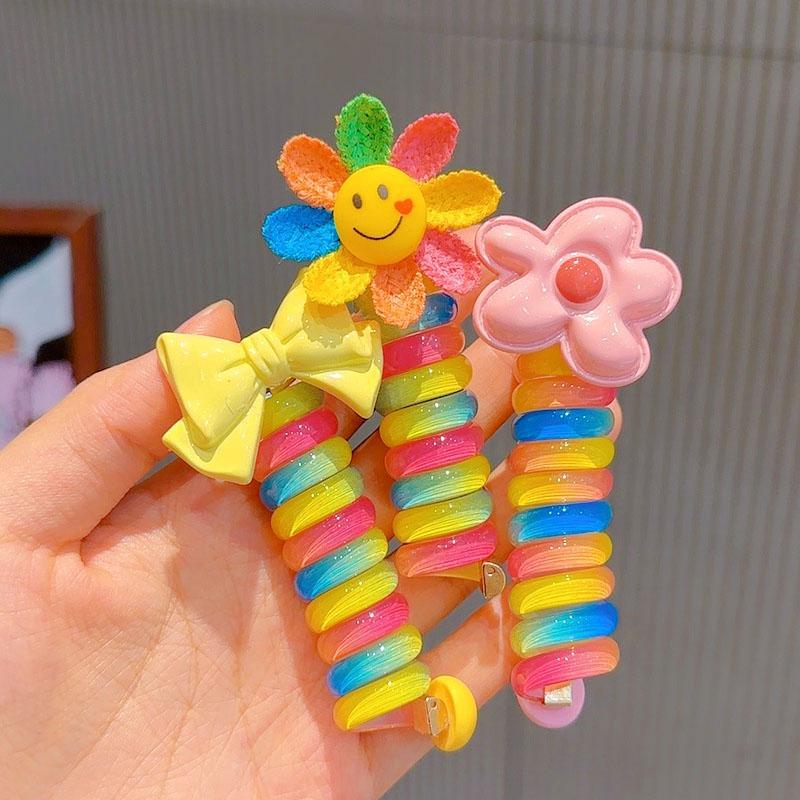 🌞Hot Summer Sale🎁Colorful Telephone Wire Hair Bands for Kids